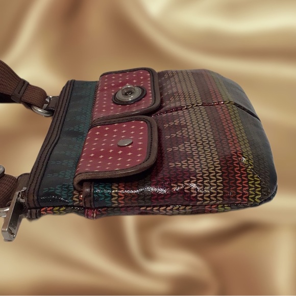 Fossil Key-Per Boho Crossbody/Shoulder Bag, Brown & Red - Picture 5 of 12